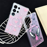 Heart Butterfly Magnetic Phone Case For Samsung