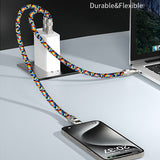 New Lanyard Charging Cable Two-in-one Braided Anti-lost Rope PD60W Fast Charging Data Cable For iPhone