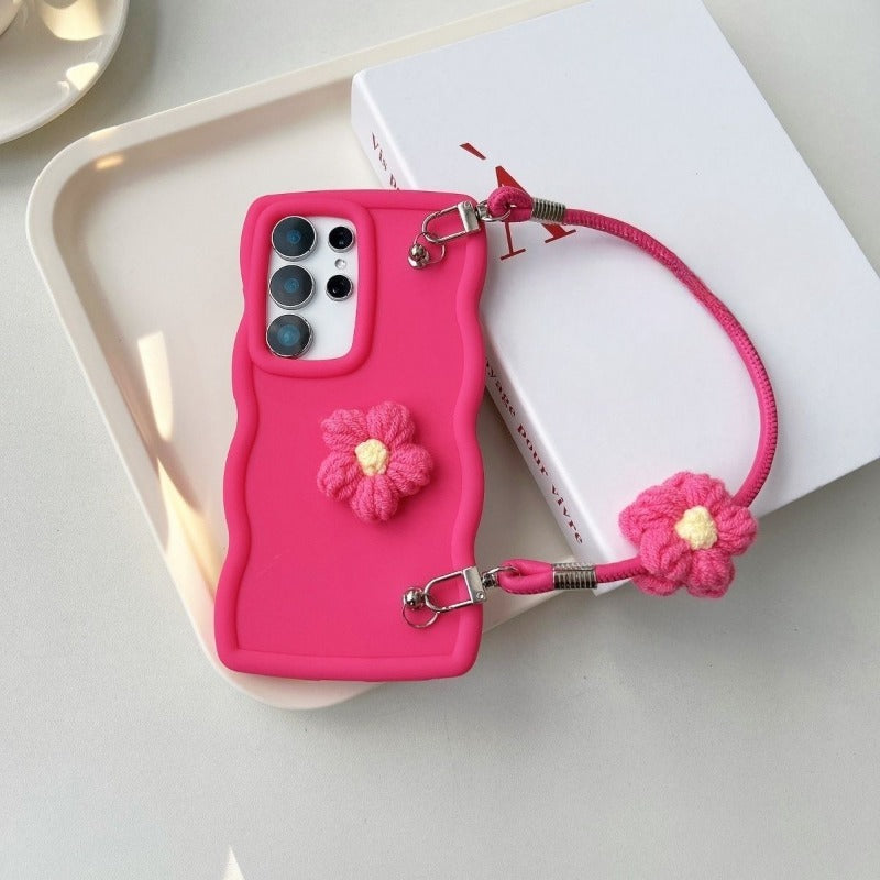 3D Wave Flower Phone Case For Samsung