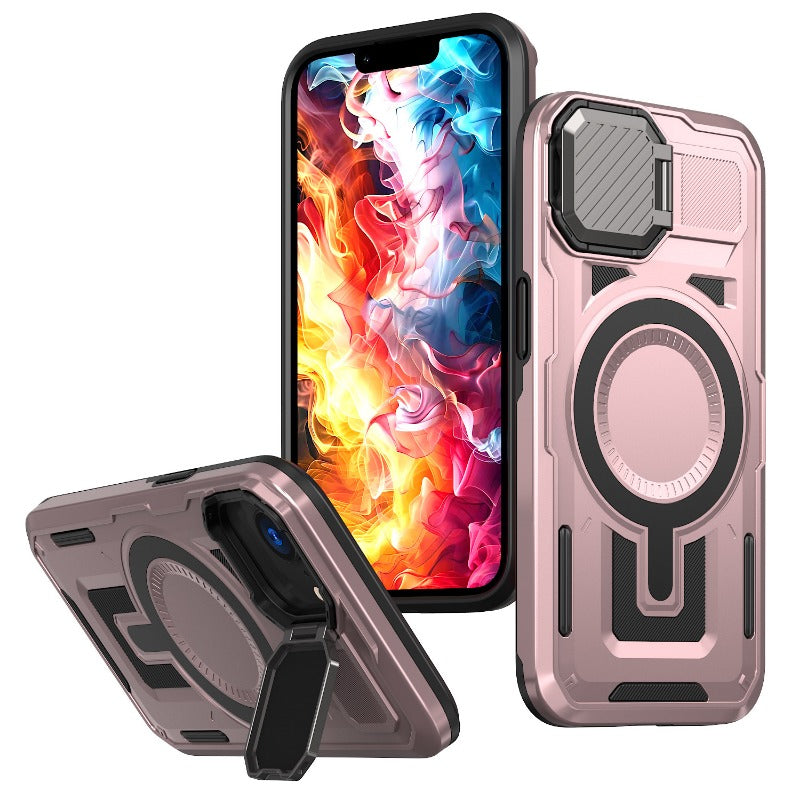 Lens Cover Bracket Anti-fall Magnetic Mobile Phone Case For iPhone