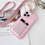 Crossbody Card Holder Silicone Phone Case For iPhone