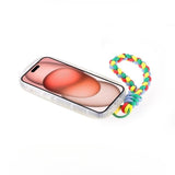 Curved Wave-dot Three-dimensional Jelly Bean Lanyard Case For IPhone