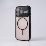 Large Window Magnetic Frosted Phone Case For iPhone