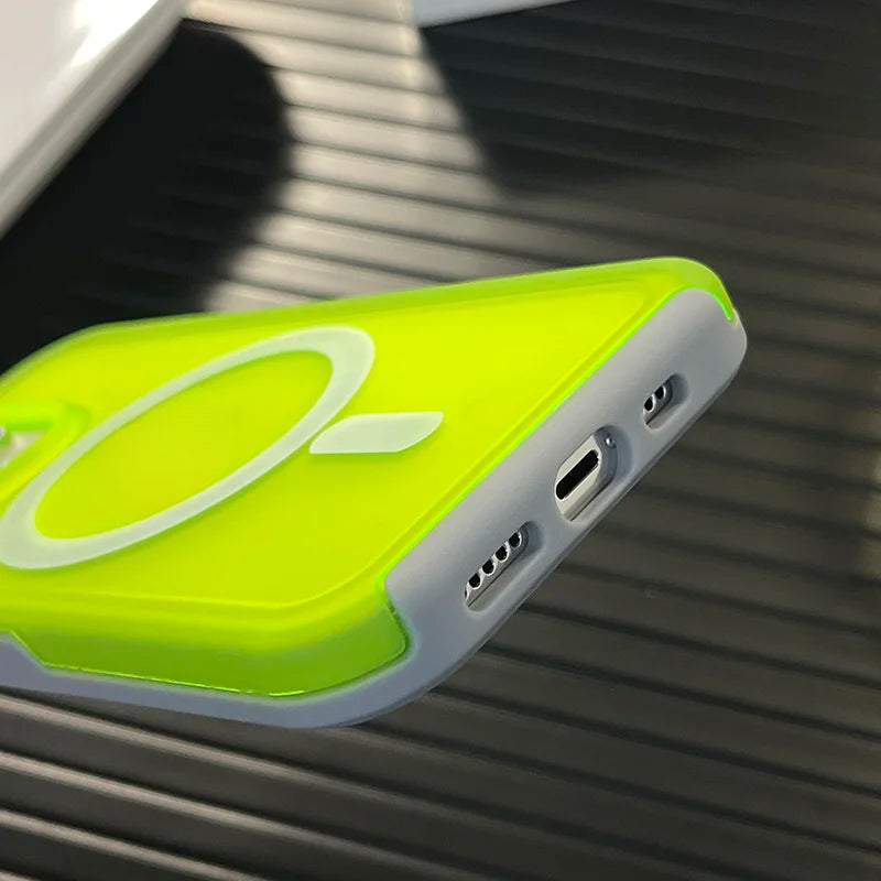 Neon Color Wireless Charging Magnetic Case For iPhone