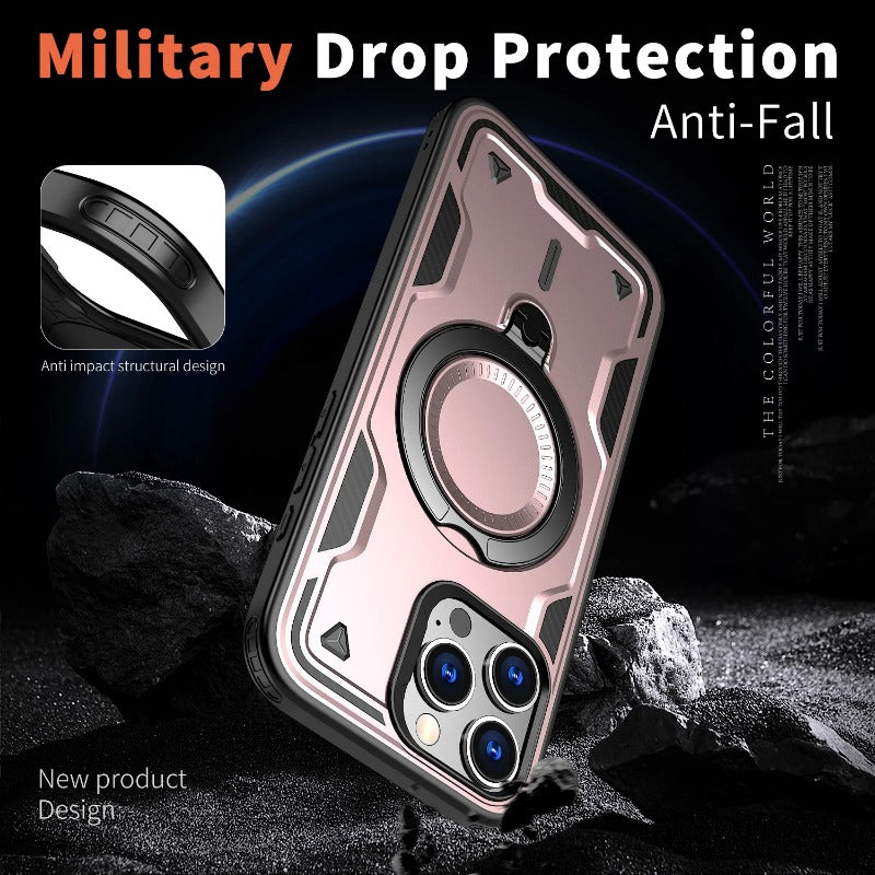 Armor Metal Ring Kickstand Back Case For iPhone