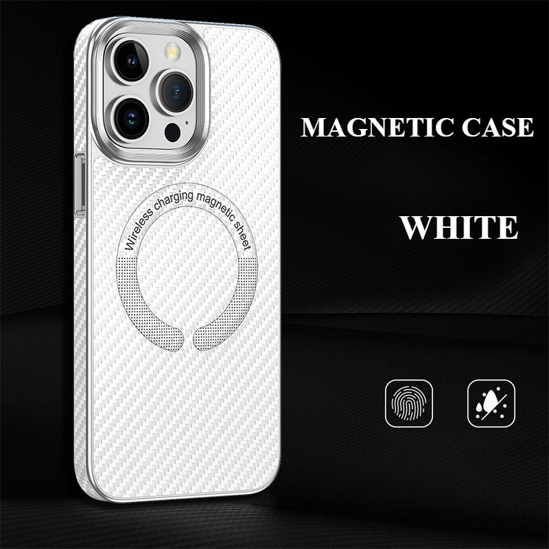 Carbon Fiber Magnetic Phone Case For iPhone