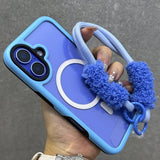 Candy Color Frame Magnetic Wrist Strap Case For iPhone