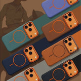 Elephant Leather Texture Simple High-end Magnetic Phone Case For iPhone