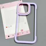 Simple Contrast Color Borderless Phone Case For iPhone