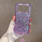 3-in-1 Glitter Epoxy Resin Bracelet Phone Case For iPhone