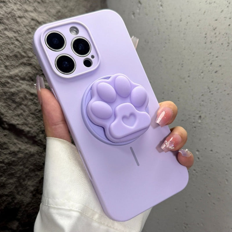 Cat Paw Magnetic Bracket Phone Case For iPhone