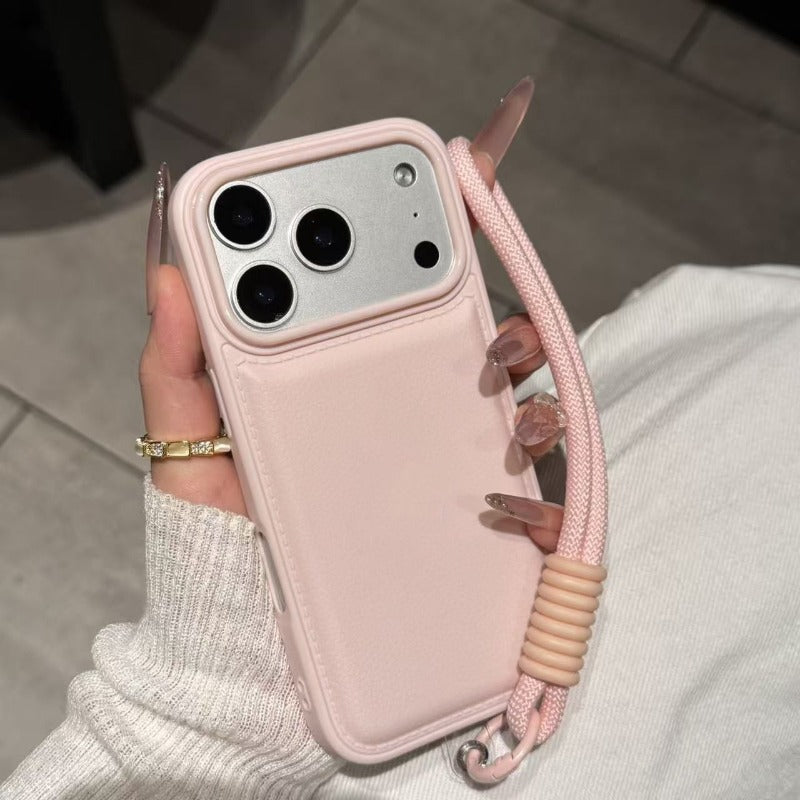 Soft Phone Case with Wrist Strap For iPhone