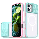 Slide Camera Lens Protection Clear Magnetic Phone Case For iPhone