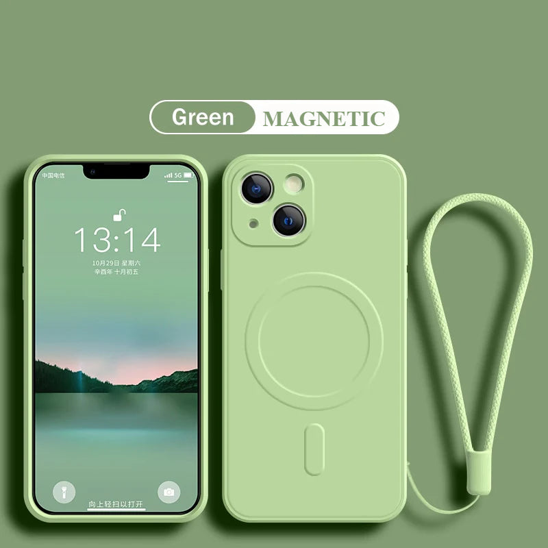 iPhone용 실리콘 Magsafe 자기 무선 충전 케이스 