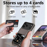 Heavy Duty Wallet Hidden Flip Slot Card Holder Case For iPhone