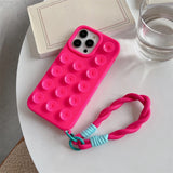 Fashion Cute Candy Liquid Silicone Suction Cup With Wrist Strap Case For iPhone