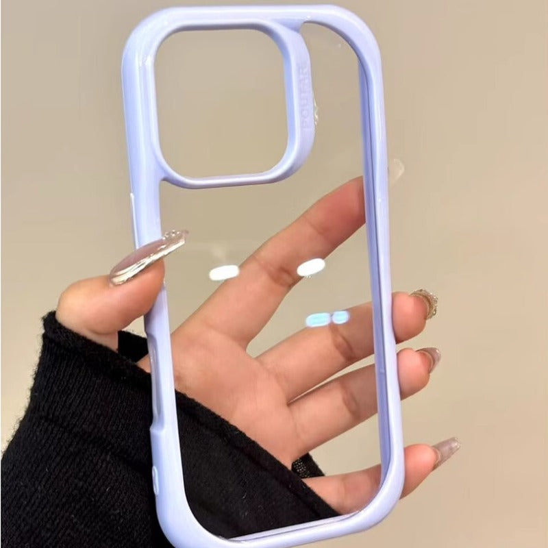 Solid Color Frame Double Layer Phone Case For iPhone