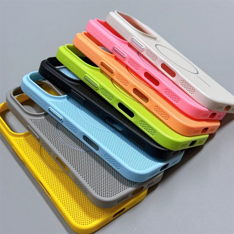 Solid Color Hollow Magnetic Phone Case For iPhone