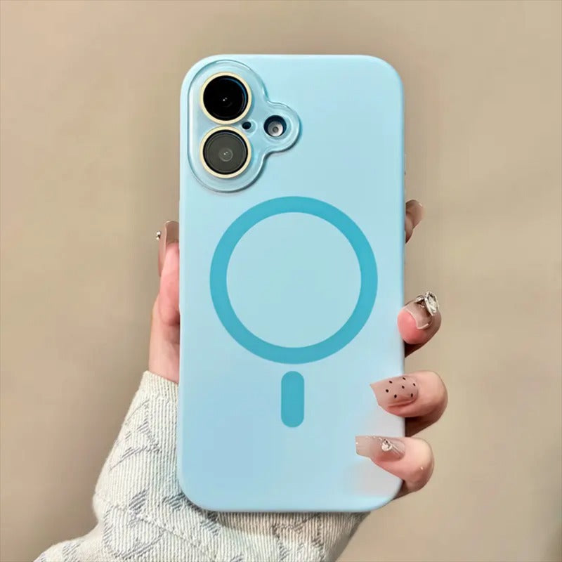 Solid Color Liquid Silicone Magnetic Phone Case For iPhone