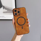 Leather Texture Magnetic Phone Case For iPhone