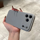 Solid Color Large Window Phone Case For iPhone