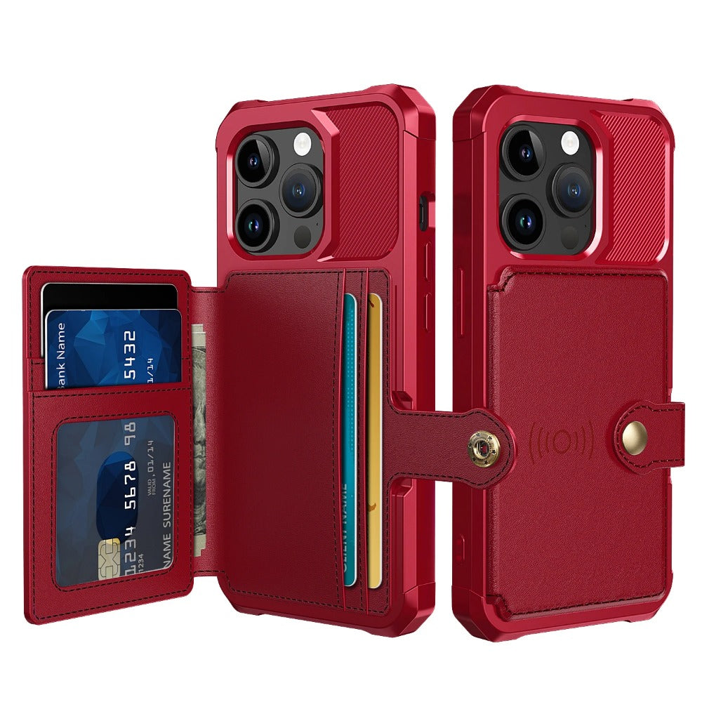 Magnetic Cards Solt Wallet Leather Case for iPhone