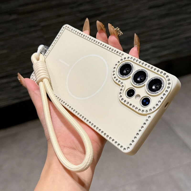 Minimalist Rhinestone Phone Case For Samsung