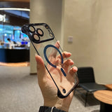 Ultra Thin PC Plating  Frameless Magnetic Case For iPhone