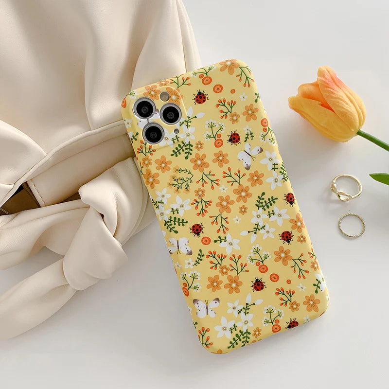 Cute Rose Floral Phone Case For iphone