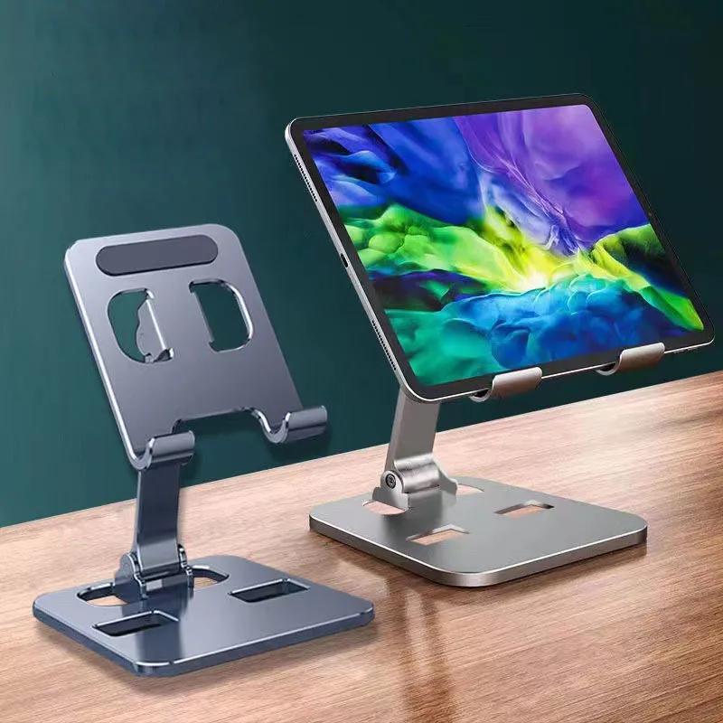 Universal All Aluminum Alloy Metal  Foldable Desk Mount Stand For Mobile Phone Tablet