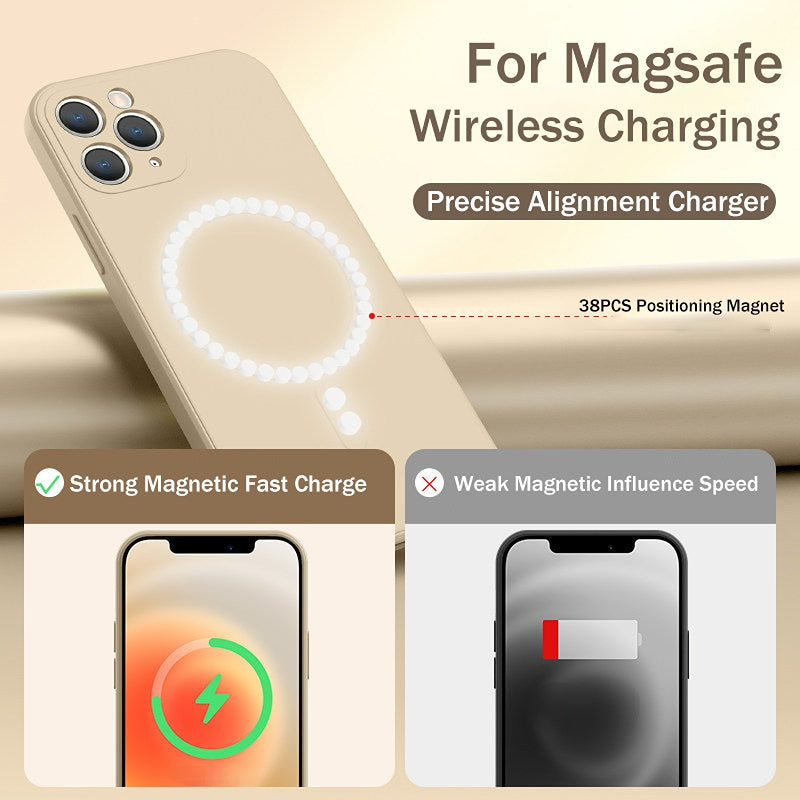 iPhone용 실리콘 Magsafe 자기 무선 충전 케이스 