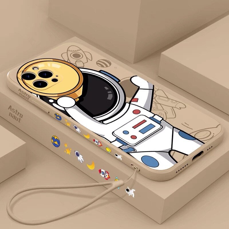 iPhone용 우주 비행사 끈 실리콘 케이스 