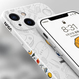 iPhone용 귀여운 우주 비행사 실리콘 전화 케이스 